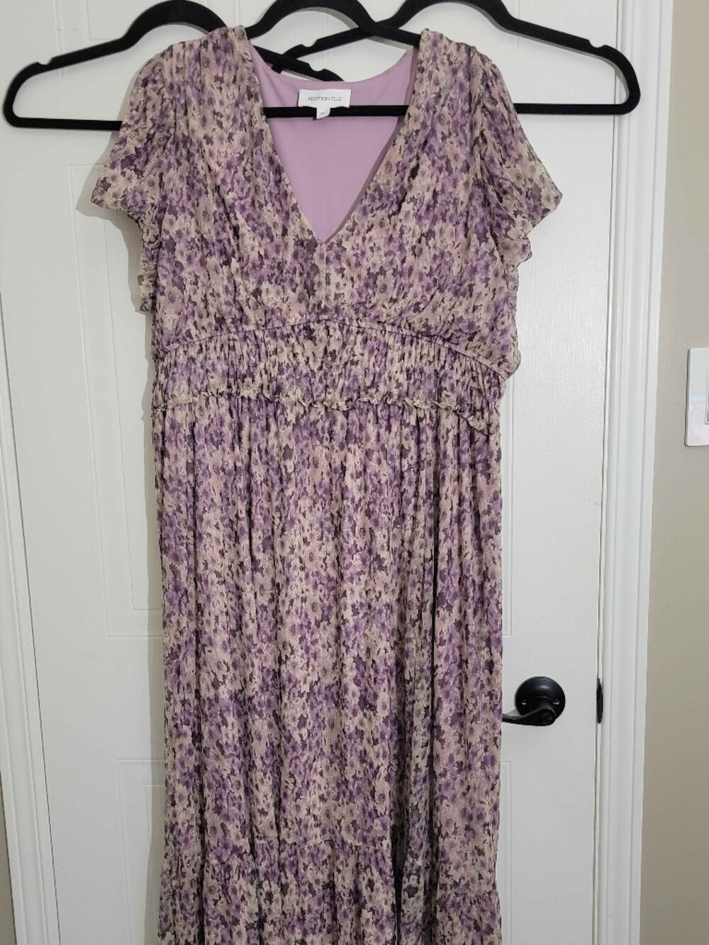 Addition Elle Purple Cream Floral Dress